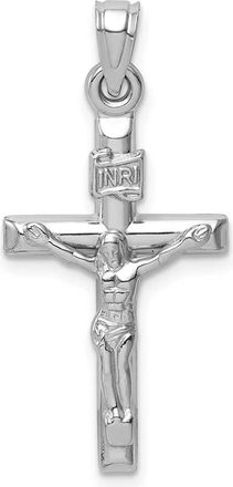 Diamond2Deal 14k White Gold Hollow Crucifix Pendant