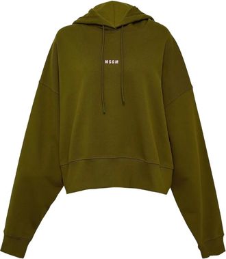 Msgm Hoodie met logoprint - Groen