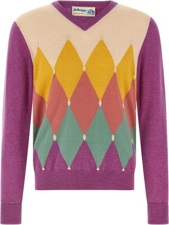 Ballantyne Purple Argyle sweater