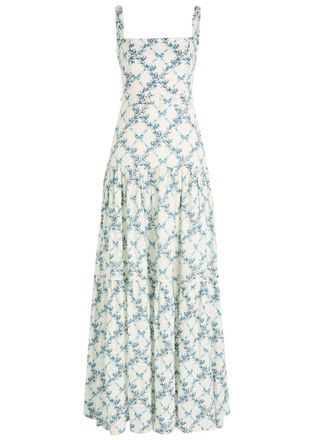 Agua Bendita Lima Gloriosa Printed Linen Maxi Dress - Multicoloured - XS (UK6)
