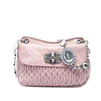Miu Miu Pre-owned Leren Schoudertas - Dames - Pre-owned - Roze - Maat: ONE Size Leer