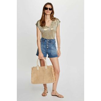 Morgan T-shirt met V-hals en korte mouwen