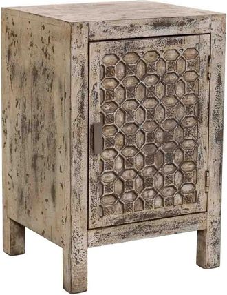 Wanderlust Deco Mesita de noche de madera artesanal 45 x 35 x 60h cm