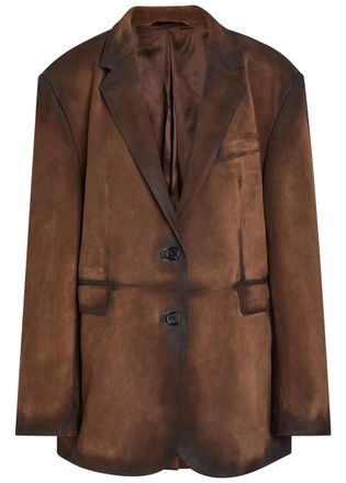 Acne Studios Distressed Suede Blazer - Brown - S (UK8-10 / S)