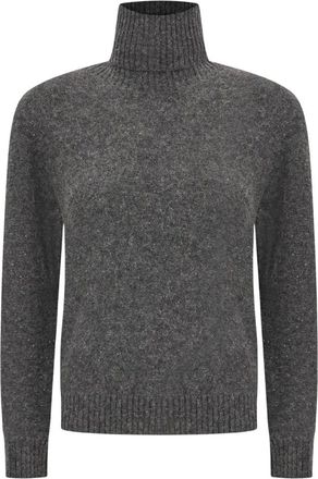 Fabiana Filippi Dolcevita in Maglia Fine con Micro Paillettes - - Knitwear - Donna - Grigio - S