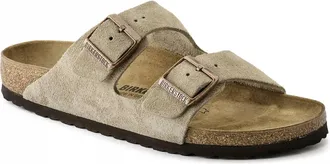 Birkenstock Womens Arisona Suede Leather Sandal - Narrow Width In Taupe
