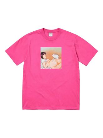 SUPREME T-shirt met muisprint - Roze