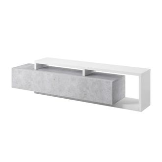 Petits Meubles Mueble TV 1 caj&oacute;n 219 cm estratificado Blanco Concreto