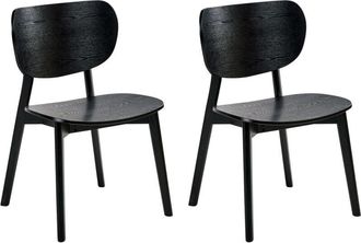 Beliani Set of 2 Dining Chairs OVERLY Wood Black