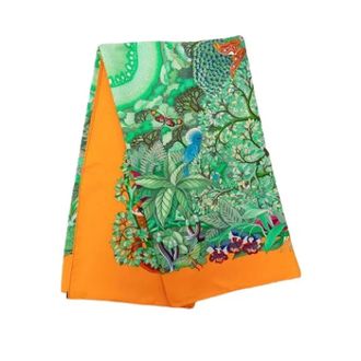 Herm&egrave;s Pre-owned Au Co La Vie Zijden Sjaal - Dames - Pre-owned - Veelkleurig - Maat: ONE Size Zijde