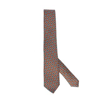 Kiton Handgemaakte Zijden Stropdas met Zeven Vouwen - Heren - Stropdassen - Bruin - ONE Size - Accessoires