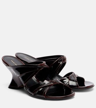 Dries Van Noten Mules con zeppa 75 in pelle