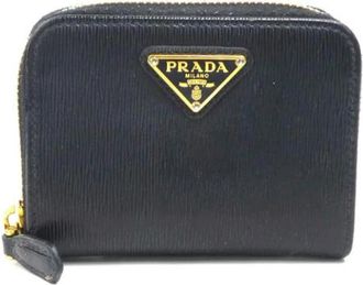 Prada Tweedehands leren portemonnees - unisex - Vintage Accessoires - Zwart - ONE Size - Vintage