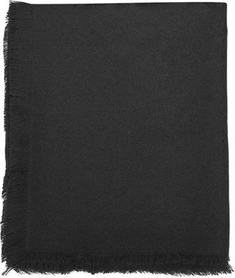 Tagliatore Jacquard Sjaal met Franjes - Heren - Wintersjaals - Zwart - ONE Size - Wol - Accessoires