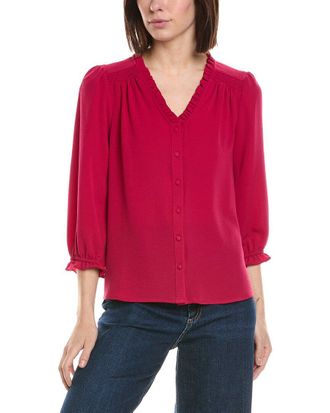 CeCe by Cynthia Steffe Cece 3/4 Sleeve V-Neck Blouse