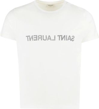 Saint Laurent Hombre, Camisetas, Blanco, Talla: L