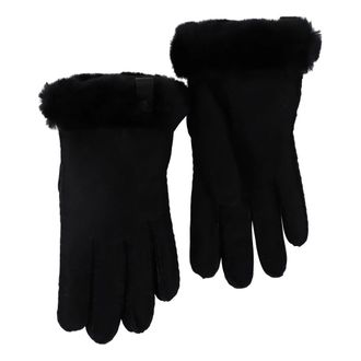 UGG Ugg, Accessoires, Dames, Zwart, L, Shorty handschoen met leren afwerking