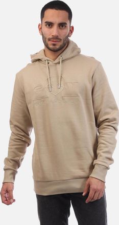 GANT Mens Tonal Archive Shield Hoodie - Cream - Size: 40