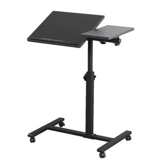 OEM Mesita Auxiliar, Altura Regulable, Dise&ntilde;o Plegable, Color Negro
