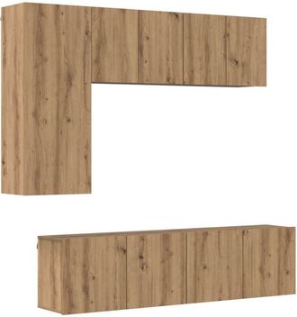 vidaXL Unidad De Pared Para Tv 5 Pcs Roble Artesanal Vidaxl