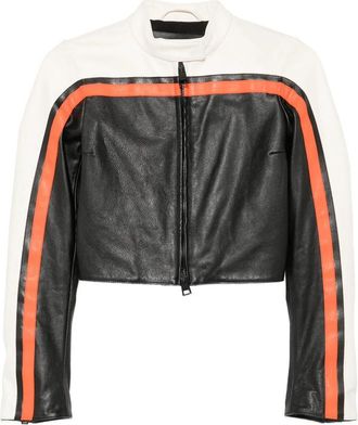 Balenciaga Bodies Fitted Biker Jacket In Black