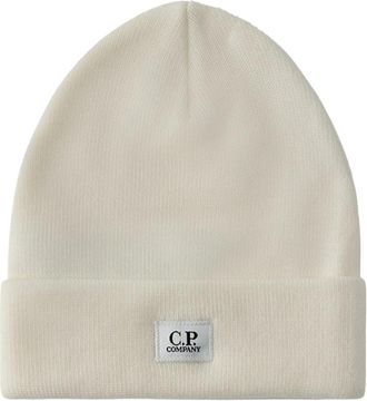 C.P. Company Extrafine Merino Wol Muts - Heren - Hoeden - Wit - ONE Size - Wol - Accessoires