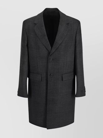 Prada check pattern wool coat