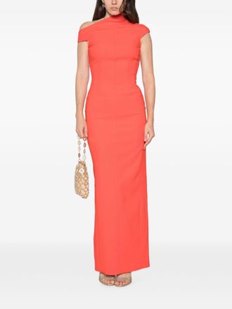 Solace London Asymmetric Neck Sleeveless Dress - Red