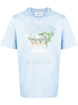 Casablanca T-shirt met print - Blauw