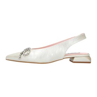 Notre-V Schoenen, Dames, Wit, 37 EU, Leer, 2863P Slingback