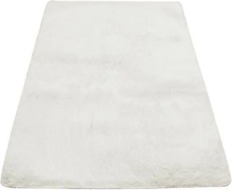 OEM 1 Alfombra De Pelo Largo, Blanca, Poli&eacute;ster Suave, 160x230 Cm, Estilo Ecol&oacute;gico, Para Sala De Estar