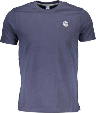 North Sails Blauw Katoenen T-Shirt met Logo - Heren - T-shirts - Blauw - XL - Katoen - Tops