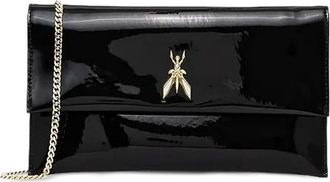 Patrizia Pepe Essential logo-hardware chain clutch - men - Leather - One Size - Black