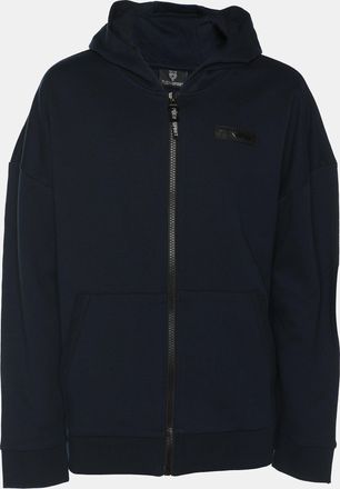 Plein Sport Plein Sport Navy Blue Jersey Logo Hoodie Jacket