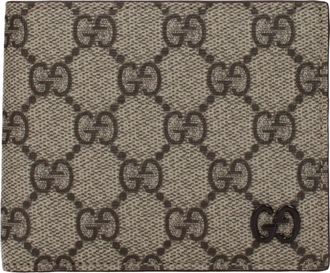 Gucci Herrens Geldb&ouml;rse Stoff Beige/Ebenholz