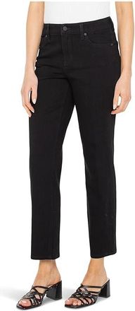 Liverpool L.A. Liv Mid-rise Relaxed Skinny Jeans Womens Jeans Black Rinse : 14 28, Cotton/Denim/Lycra