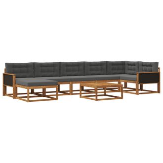 vidaXL Conjunto De Sof&aacute;s De Exterior 8 Pcs Natural Y Antracita Vidaxl