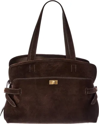 Anya Hindmarch Wilson Suede & Leather Satchel