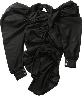 Comme Des Gar&ccedil;ons ruffled blouse - women - Cotton - M - Black