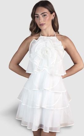 Coast Corsage Halter Bridal Mini Dress in Ivory at Nordstrom, Size 10