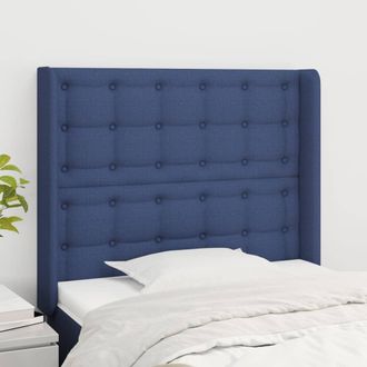 vidaXL Cabecero Con Orejas De Tela Azul 103x16x118/128 Cm Vidaxl