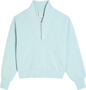 Varley Davidson Half-zip Stretch-jersey Sweatshirt - Light Blue - XL (UK16 / XL)