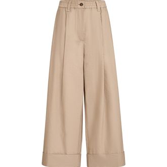 Brunello Cucinelli Boxy pleated trousers in Espresso at Nordstrom, Size 46 It