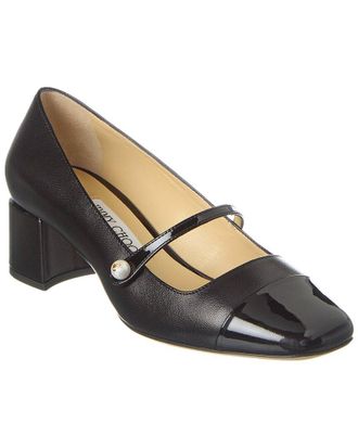 Jimmy Choo London Elisa 45 Leather & Patent Pump