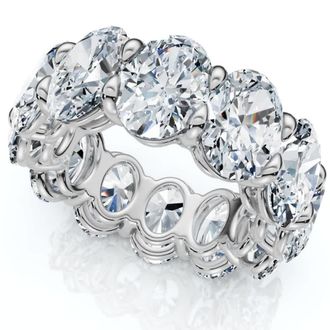 Pompeii3 12Ct Oval Diamond Eternity Ring 14k Gold or Platinum Wedding Band Lab Grown