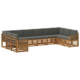 vidaXL Set Di Divani Da Esterno 7 Pz Naturale E Antracite Vidaxl