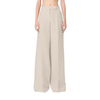Max Mara Wide Trousers, female, Beige, Size: S Angus Wide Trousers
