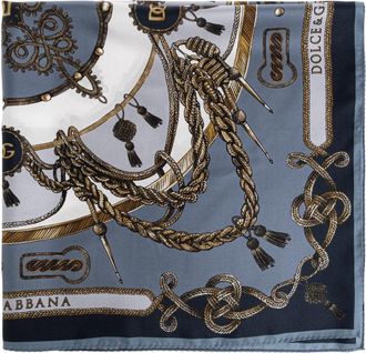 Dolce & Gabbana Zijden Sjaal - Heren - Zijden sjaals - Blauw - ONE Size - Accessoires