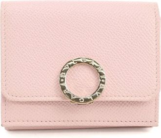 Bulgari Pink Leather Wallet (Tri-Fold) (Pre-Owned)