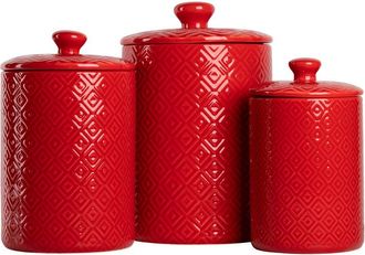 10 Strawberry Street Diamond 3Pc Canister Set